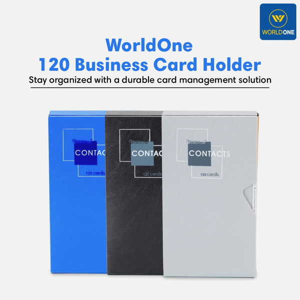 Worldone 120 Business Card Holder with Protective Case and Classification Label | Durable, Compact, and Professional Card Organizer