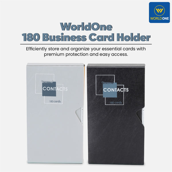 Worldone 180 Business Card Holder with Protective Case and Classification Label | Durable, Compact, and Professional Card Organizer