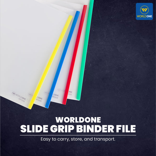 Worldone Slide Grip Binder File for Document 0.6mm PP Sheet Hold Up to 40 Papers, Transparent Report Cover Resume Presentation File Folder Organizer, Assorted Color, Size A4, 2 Pack of 2, 20 Pieces