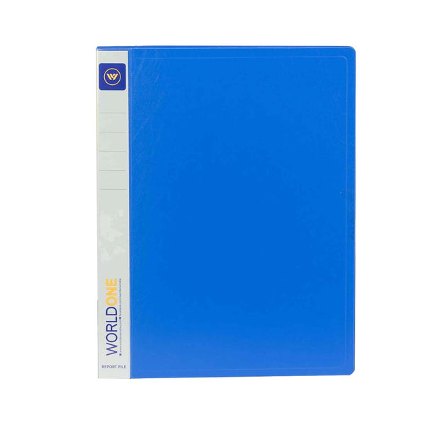 Worldone Report File for Document with Spine label, Pocket on Inside Cover, Advance Gripper Mechanism clip prevents Punch Holes from Tearing, ideal for office Use