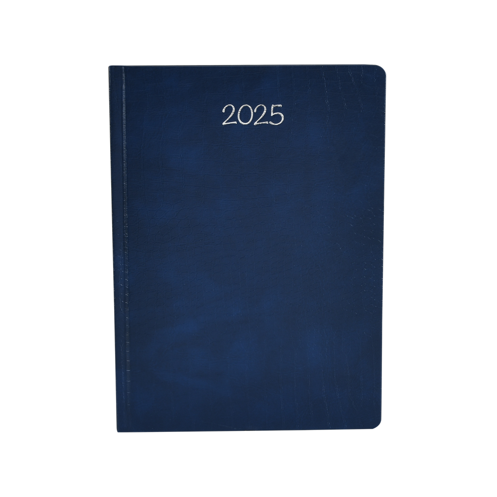 Worldone Premium Pu (Faux leather) finish Cardboard Bound Cover Horizontal Ruled New Year Dairy 2025 with Elastic closure & Ribbon bookmark, 432 pages of 64 gsm Paper used as a Planner/ Organiser/ Journal, Ideal for Corporate gifting, Size B5