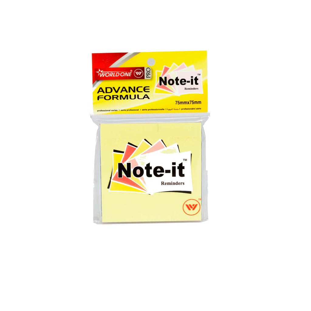 Worldone Sticky Notes Self Adhesive and Removable Sticky Notes, Reminders/ to Do Memo Pads for Office, School and Home Use, Pack of 12 Pads, Each pad has 100 prompts of 75mm x 75mm