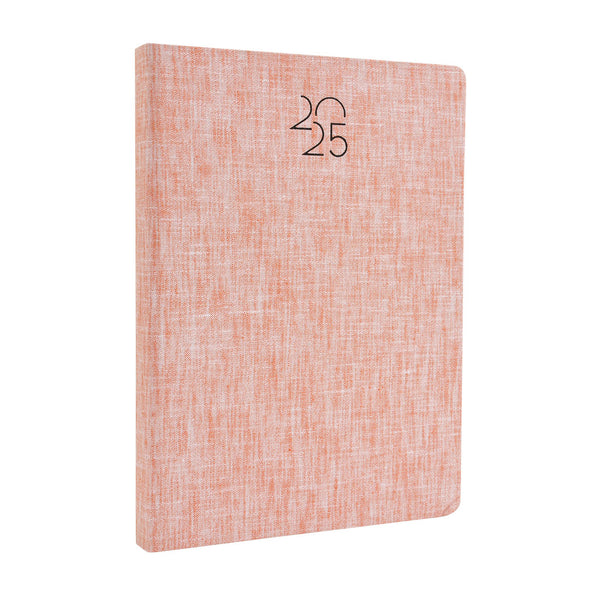 WORLDONE Premium DC Cotton finish Cardboard Bound Cover Horizontal Ruled Journal New Year Diary 2025 with 432 White pages of 64 gsm Paper, used as a Planner/Organiser/Journal, Ideal for Corporate gifting Size B5