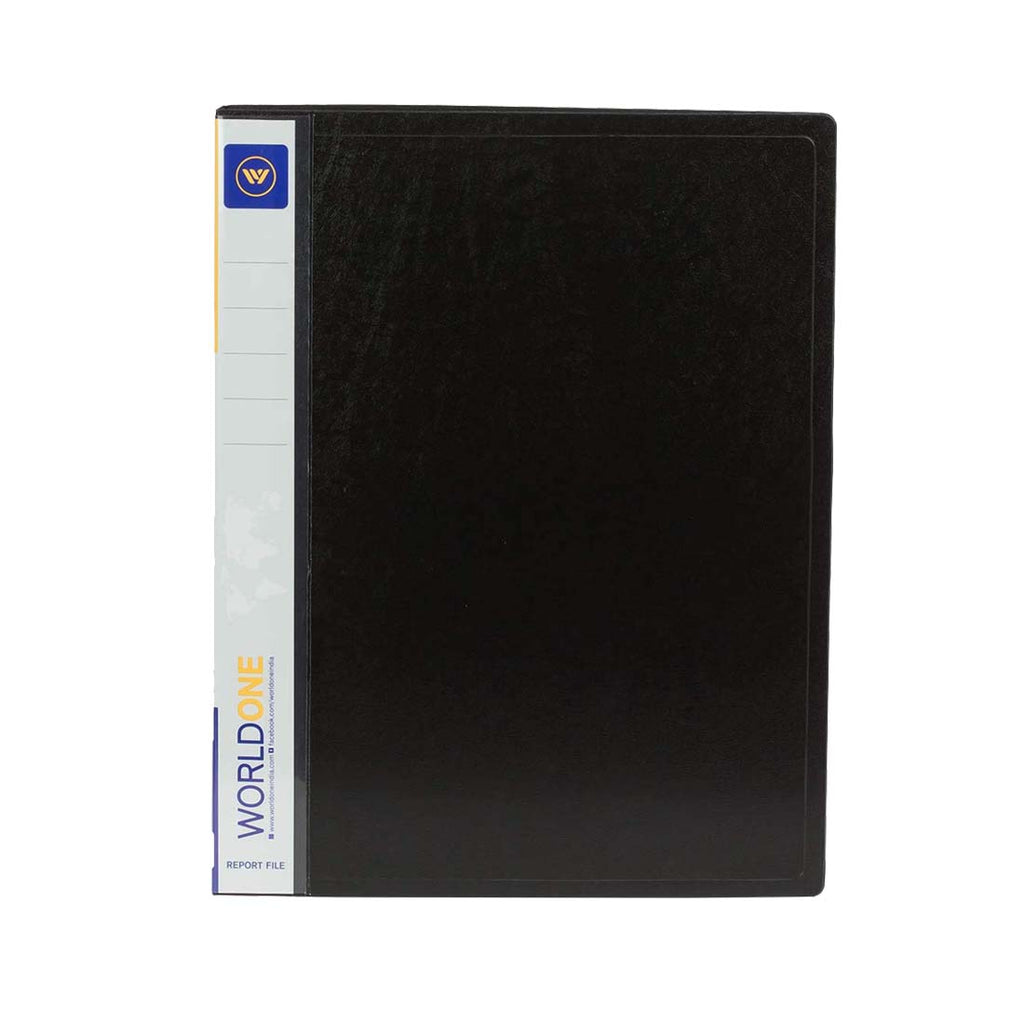 Worldone Report File for Document with Spine label, Pocket on Inside Cover, Advance Gripper Mechanism clip prevents Punch Holes from Tearing, ideal for office Use