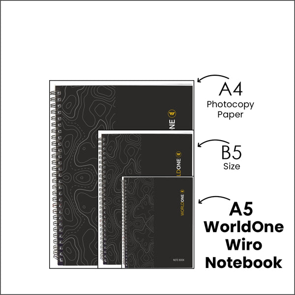 Worldone Note it pad with Flexi front and back covers, 70 gsm Horizontal Single Ruled, 92 Acid Free Pages, Good for office, conferences, events