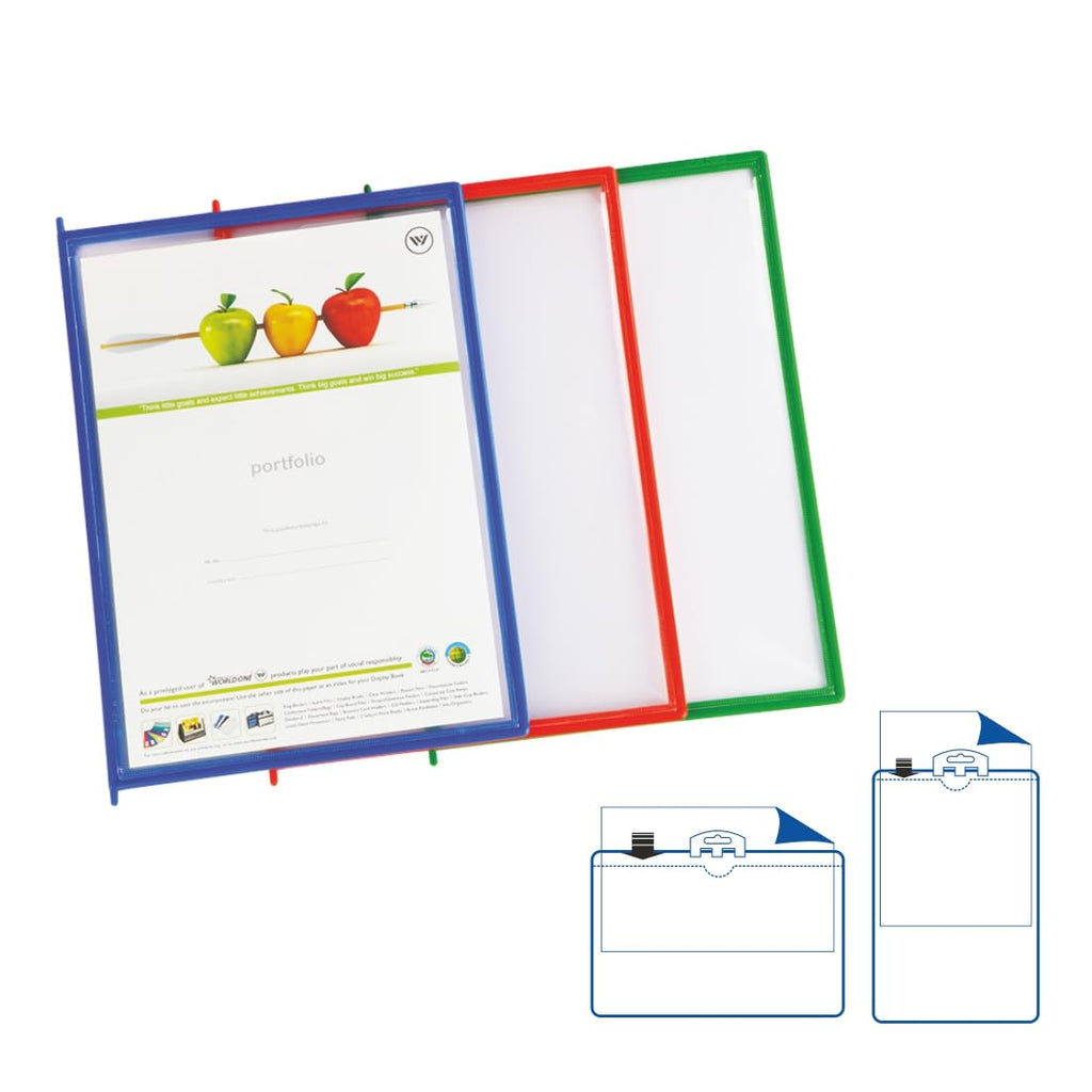 Worldone Transparent Plastic Magnetic Display Panel Without Hanger for Documents Storage, Thick Border for Ultrasonic Sealing, Ideal for Office/Factory