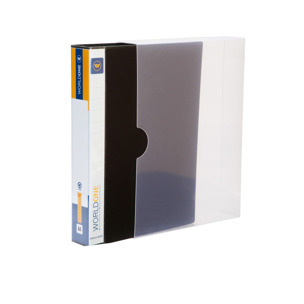 ‎Worldone Presentation Display Book File for Documents in Thick PP board for sturdiness, Ultra Clear 100 Pockets with Case , Project Folder for School and Offices