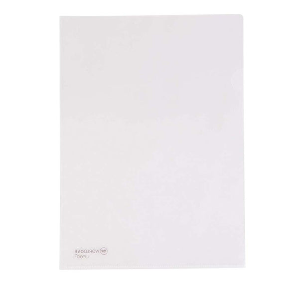 Worldone Clear L Folder, Made of fine Virgin 170 Micron, Ideal for Keeping documents & Data Organised, Color Transparent Natural White