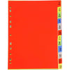 Worldone Multicoloured Divider, 1-12 Marked Tabs for Easy Customisation, Tear Resistant PP Material, Smooth Finish, 11 Universal Punch, 5 Packs of A4 size-12 Separators, Ideal for Presentations